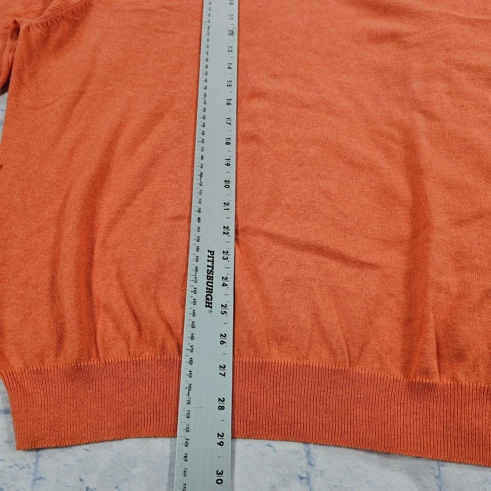 Joseph A Bank Sweater Mens XXL Orange Cotton Cashmere V-Neck Pullover - Picture 2 of 10